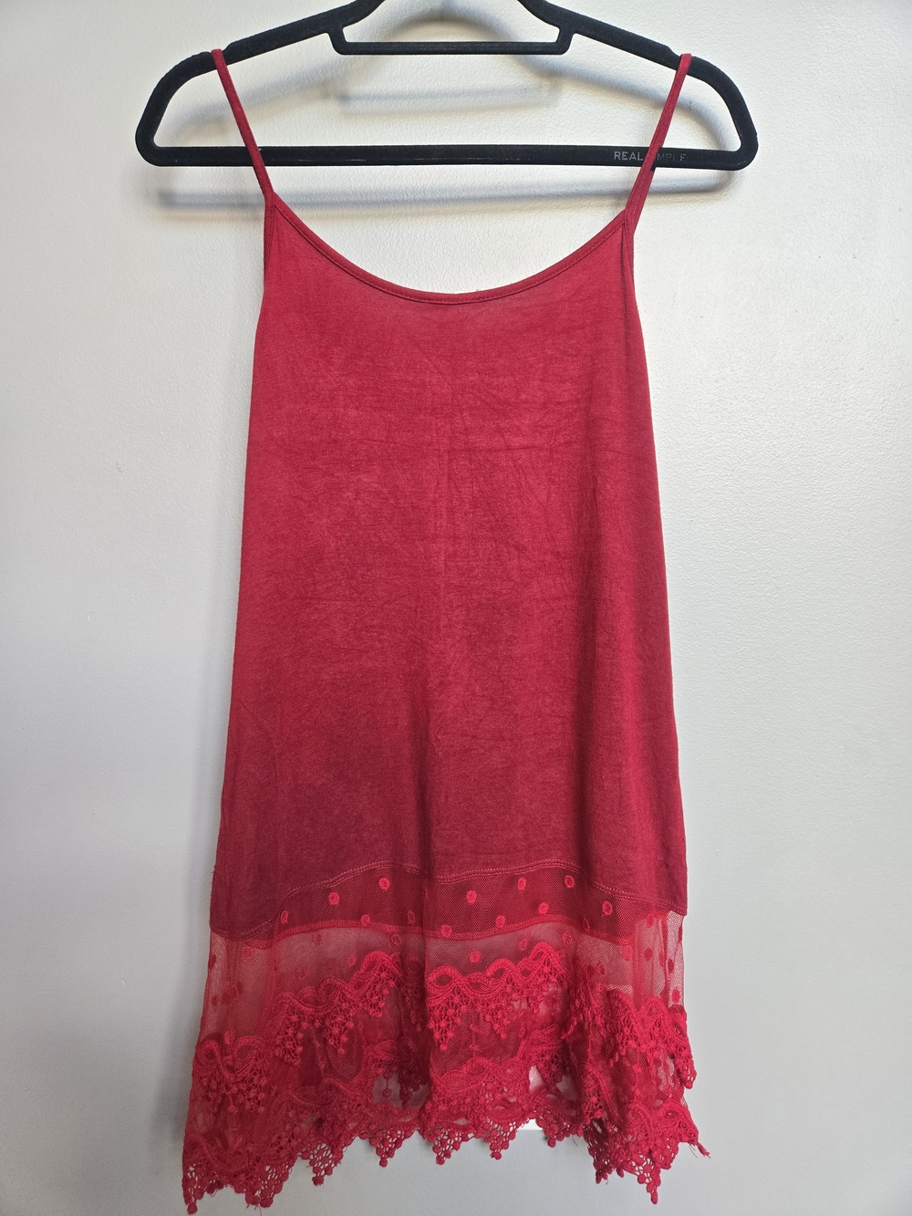 Fantastic Fawn red/Burgundy Lace Trim Slip Dress Extender - Wine - Size large - Picture 4 of 6